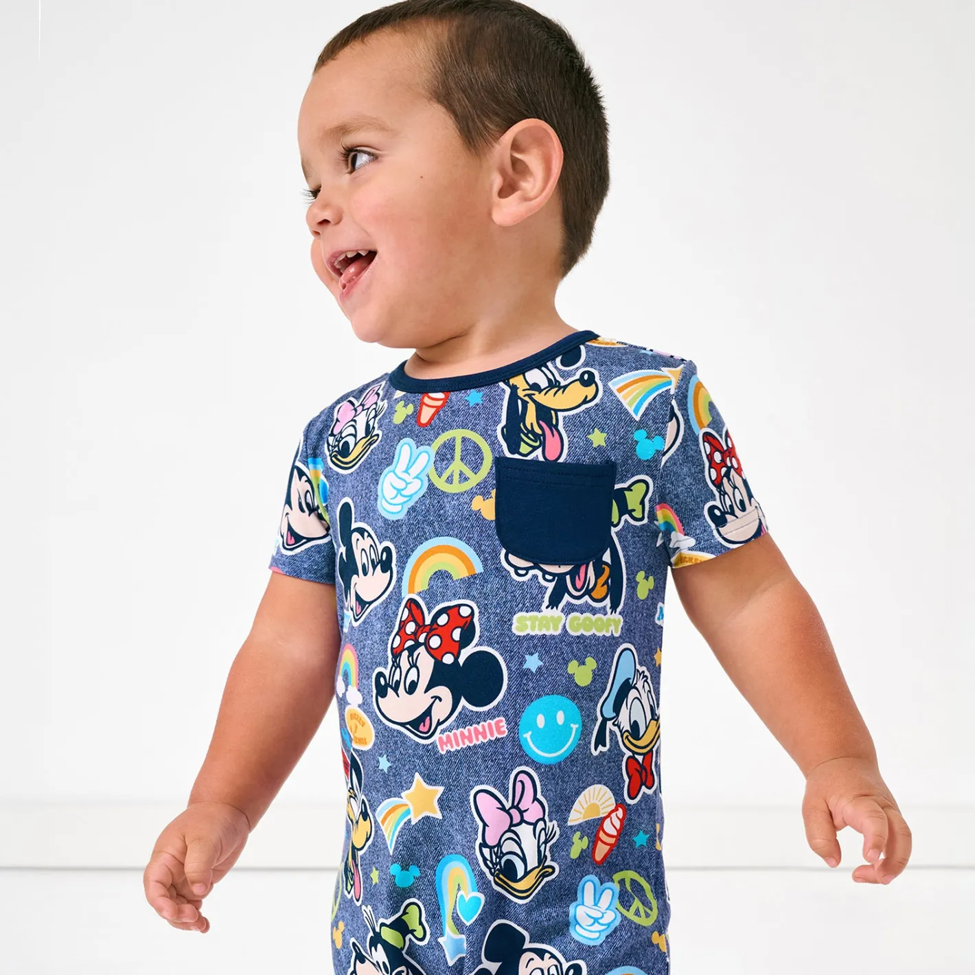 Bamboo Baby Clothes|Rompers<Little Sleepies Pocket Shorty Romper Mickey's Clubhouse