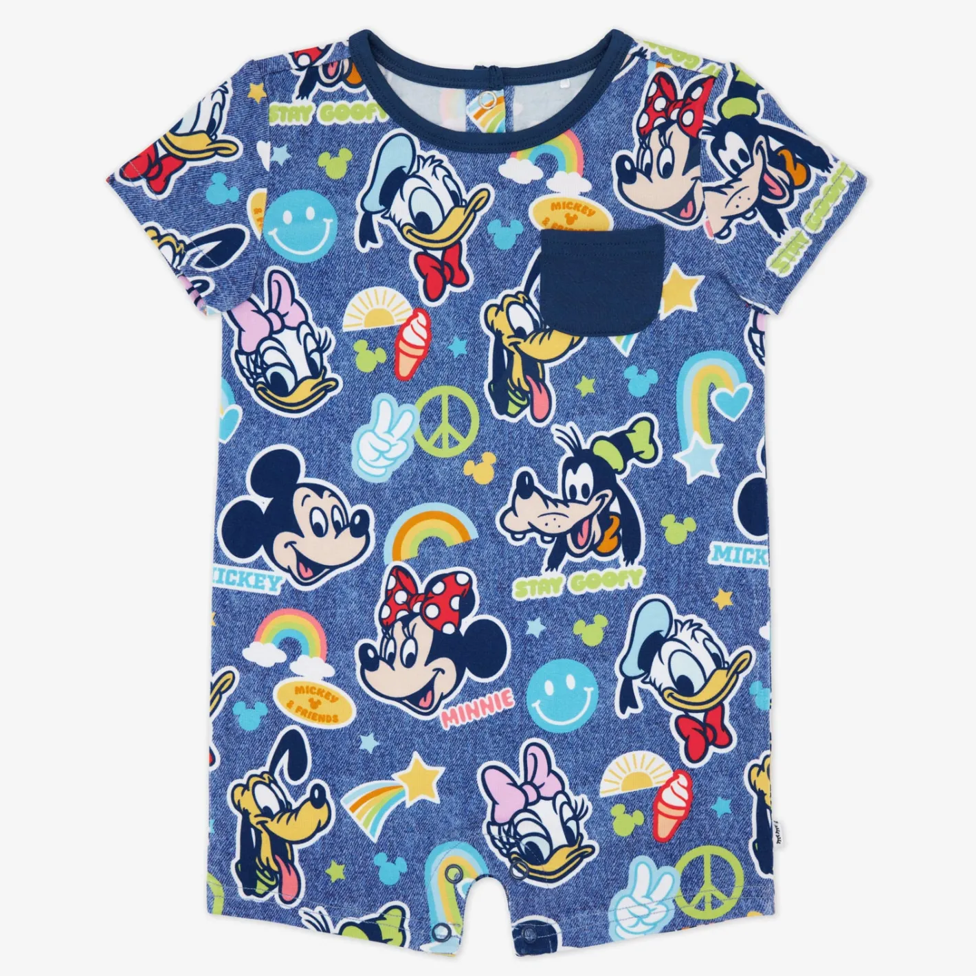 Bamboo Baby Clothes|Rompers<Little Sleepies Pocket Shorty Romper Mickey's Clubhouse
