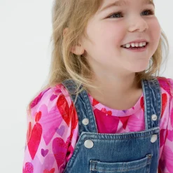 Bamboo Baby Clothes|Dresses<Little Sleepies Denim Tiered Overall Dress Midwash Blue