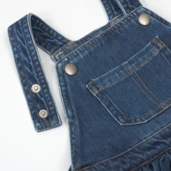 Bamboo Baby Clothes|Dresses<Little Sleepies Denim Tiered Overall Dress Midwash Blue