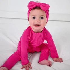 Hats & Headbands<Little Sleepies Luxe Bow Headband Mighty Magenta