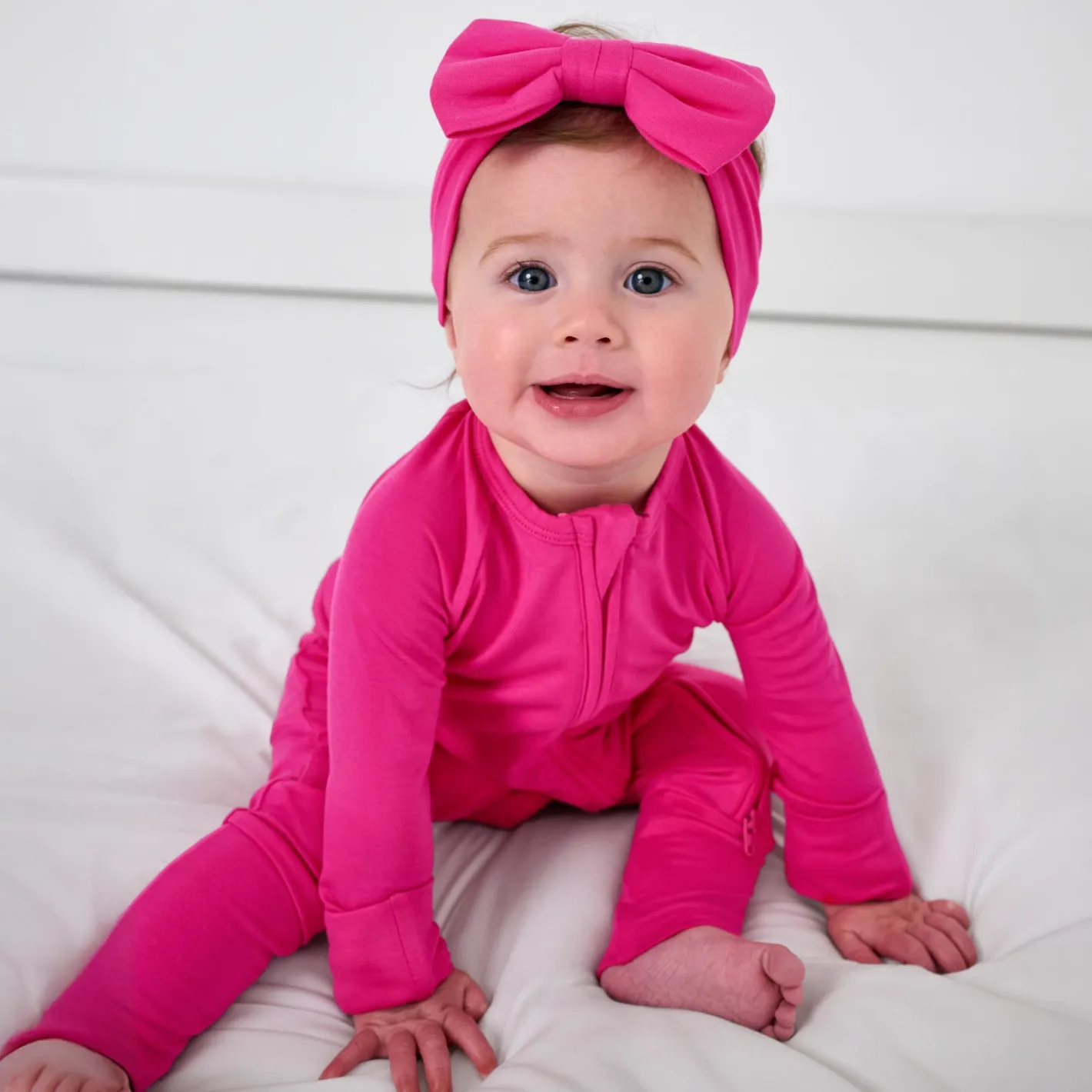 Hats & Headbands<Little Sleepies Luxe Bow Headband Mighty Magenta