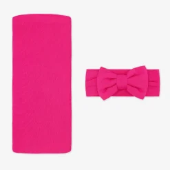 Layette|Swaddles<Little Sleepies Swaddle & Luxe Bow Headband Set Mighty Magenta