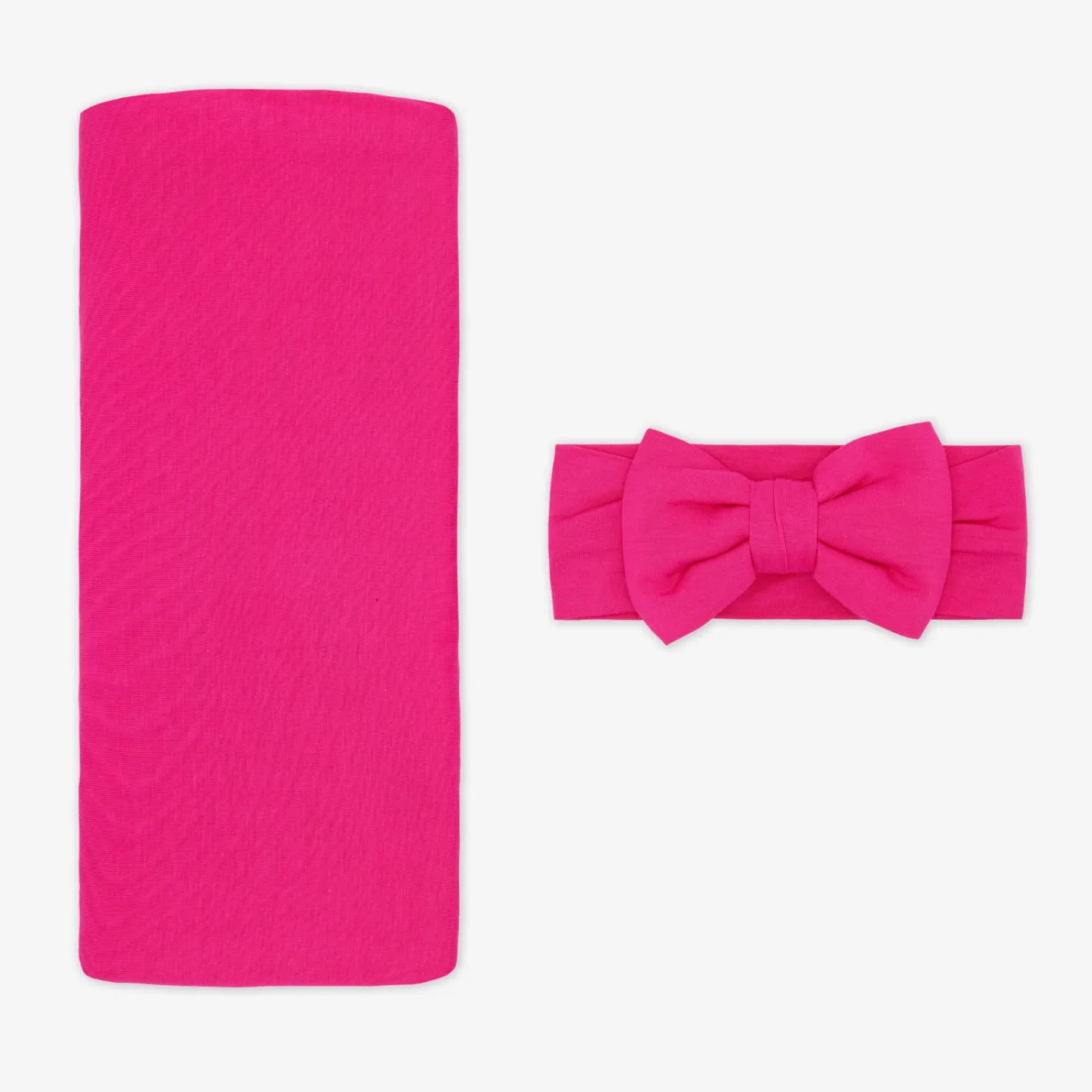 Layette|Swaddles<Little Sleepies Swaddle & Luxe Bow Headband Set Mighty Magenta
