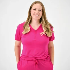 Mommy & Me|Mommy & Me<Little Sleepies Women's Short Sleeve Pajama Top Mighty Magenta