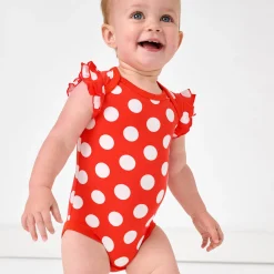 Bamboo Baby Clothes|Bodysuits<Little Sleepies Flutter Bodysuit Minnie Polka Dot