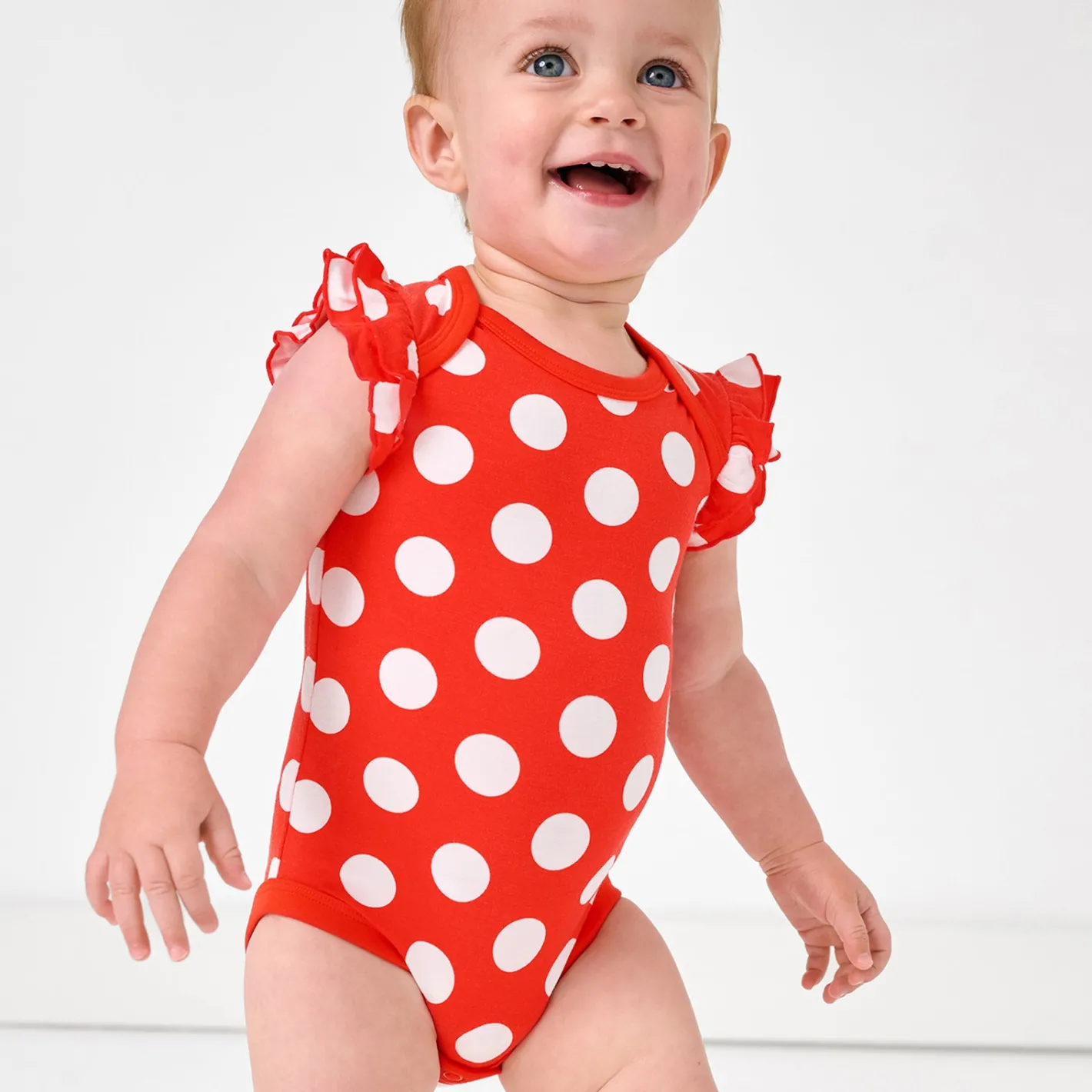 Bamboo Baby Clothes|Bodysuits<Little Sleepies Flutter Bodysuit Minnie Polka Dot