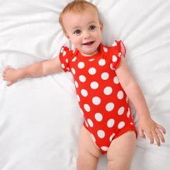 Bamboo Baby Clothes|Bodysuits<Little Sleepies Flutter Bodysuit Minnie Polka Dot