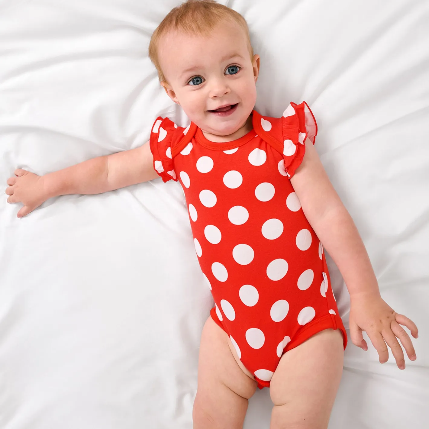 Bamboo Baby Clothes|Bodysuits<Little Sleepies Flutter Bodysuit Minnie Polka Dot