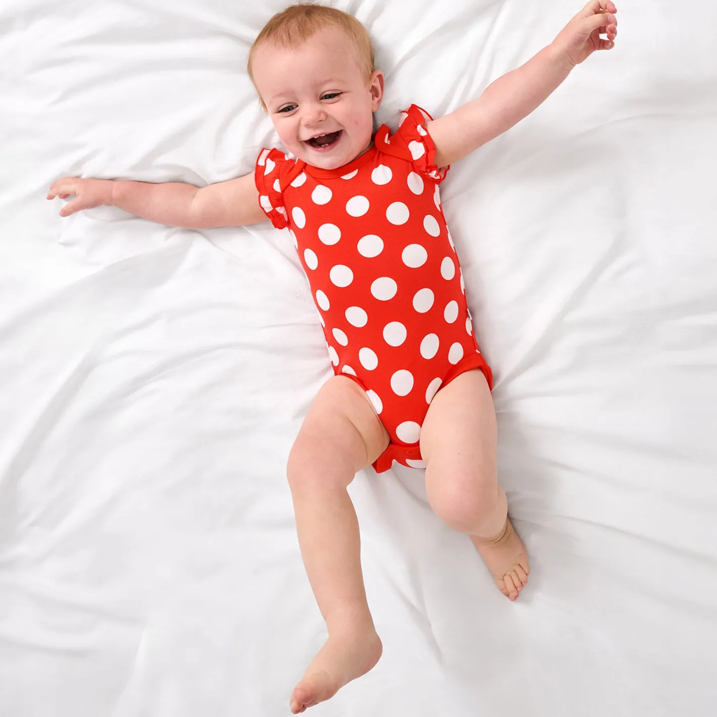 Bamboo Baby Clothes|Bodysuits<Little Sleepies Flutter Bodysuit Minnie Polka Dot