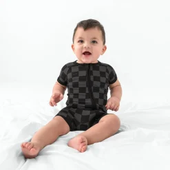 Zippies|Daddy & Me<Little Sleepies Shorty Zippy Monochrome Checks