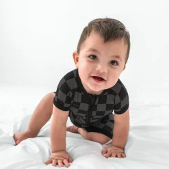 Zippies|Daddy & Me<Little Sleepies Shorty Zippy Monochrome Checks