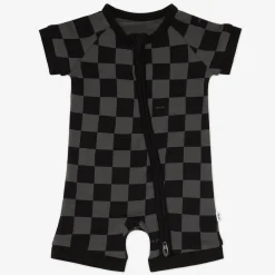 Zippies|Daddy & Me<Little Sleepies Shorty Zippy Monochrome Checks
