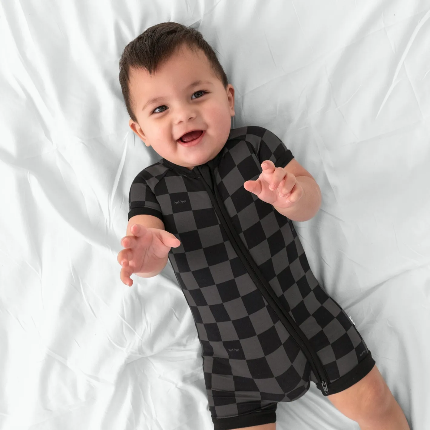 Zippies|Daddy & Me<Little Sleepies Shorty Zippy Monochrome Checks