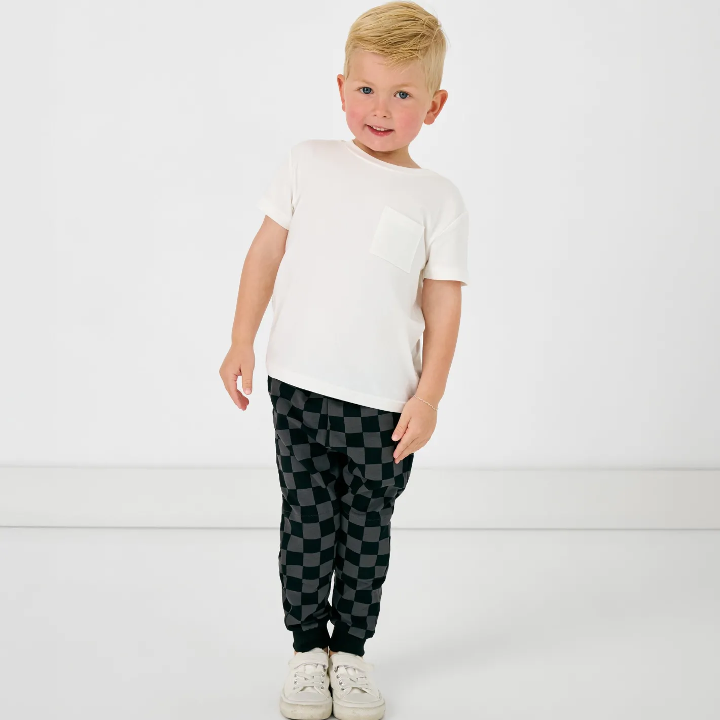 Everyday Essentials|Everyday Essentials<Little Sleepies Jogger Monochrome Checks