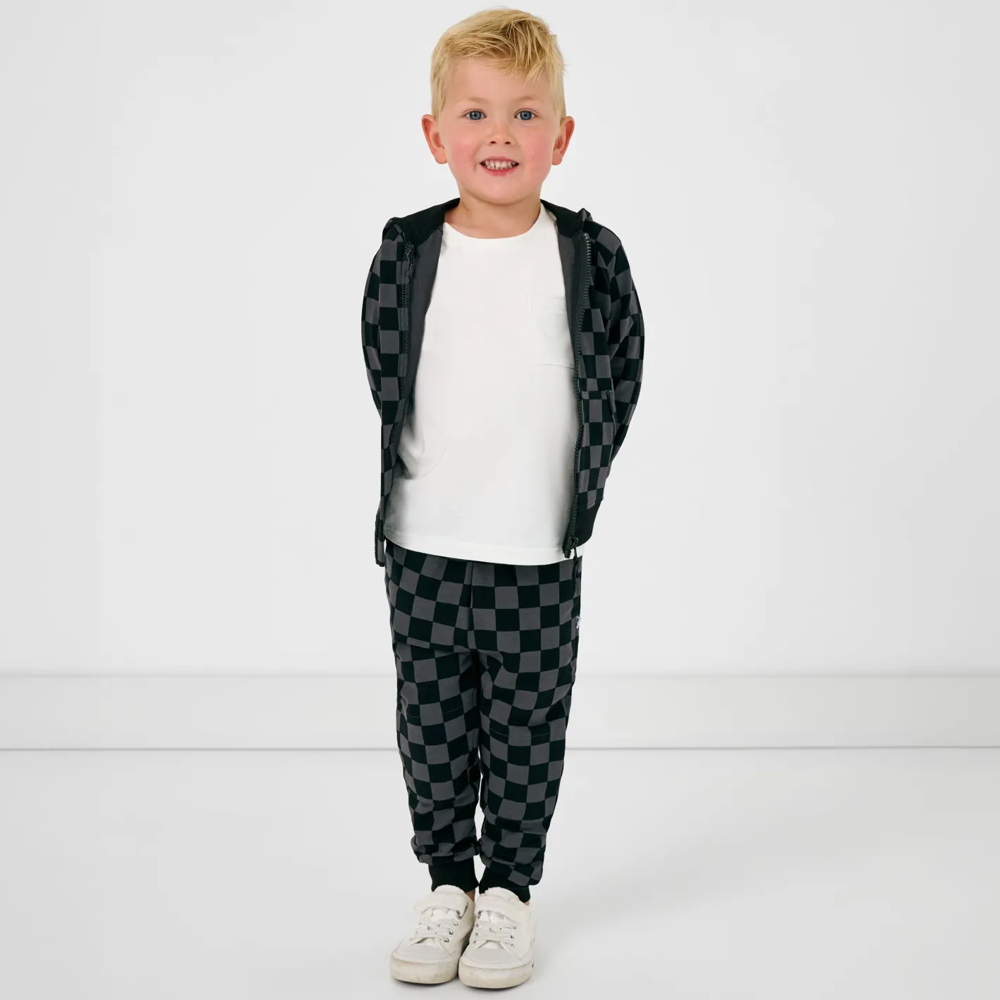 Everyday Essentials|Everyday Essentials<Little Sleepies Jogger Monochrome Checks