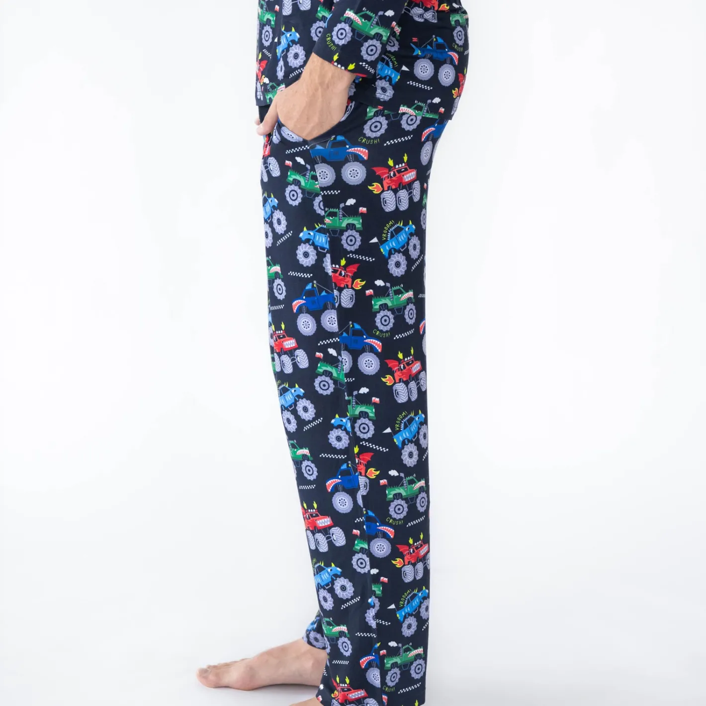 Daddy & Me|Full Family Matching<Little Sleepies Men's Pajama Pants Monster Truck Madness