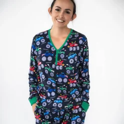 Mommy & Me|Mommy & Me<Little Sleepies Women's Pajama Top Monster Truck Madness
