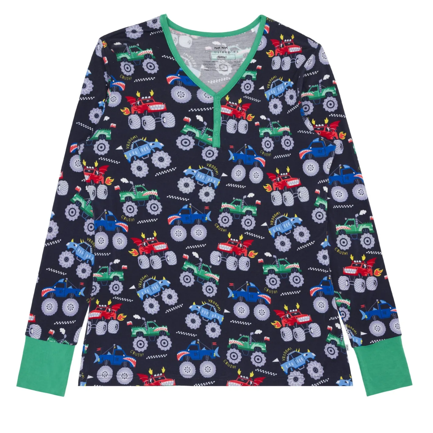 Mommy & Me|Mommy & Me<Little Sleepies Women's Pajama Top Monster Truck Madness