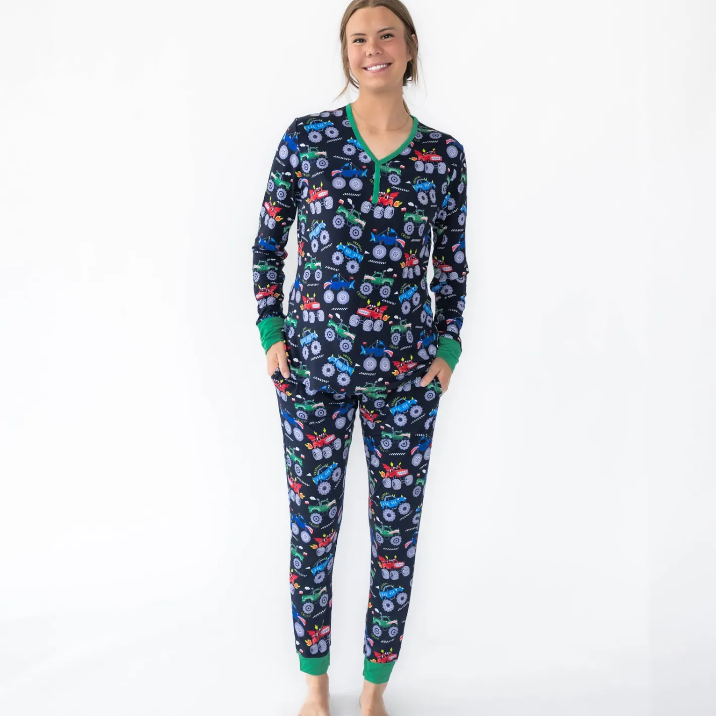 Mommy & Me|Mommy & Me<Little Sleepies Women's Pajama Pants Monster Truck Madness
