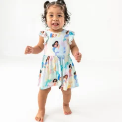 Bamboo Baby Clothes|Bodysuits<Little Sleepies Flutter Twirl Dress with Bodysuit Mystic Mermaids