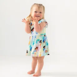 Bamboo Baby Clothes|Bodysuits<Little Sleepies Flutter Twirl Dress with Bodysuit Mystic Mermaids