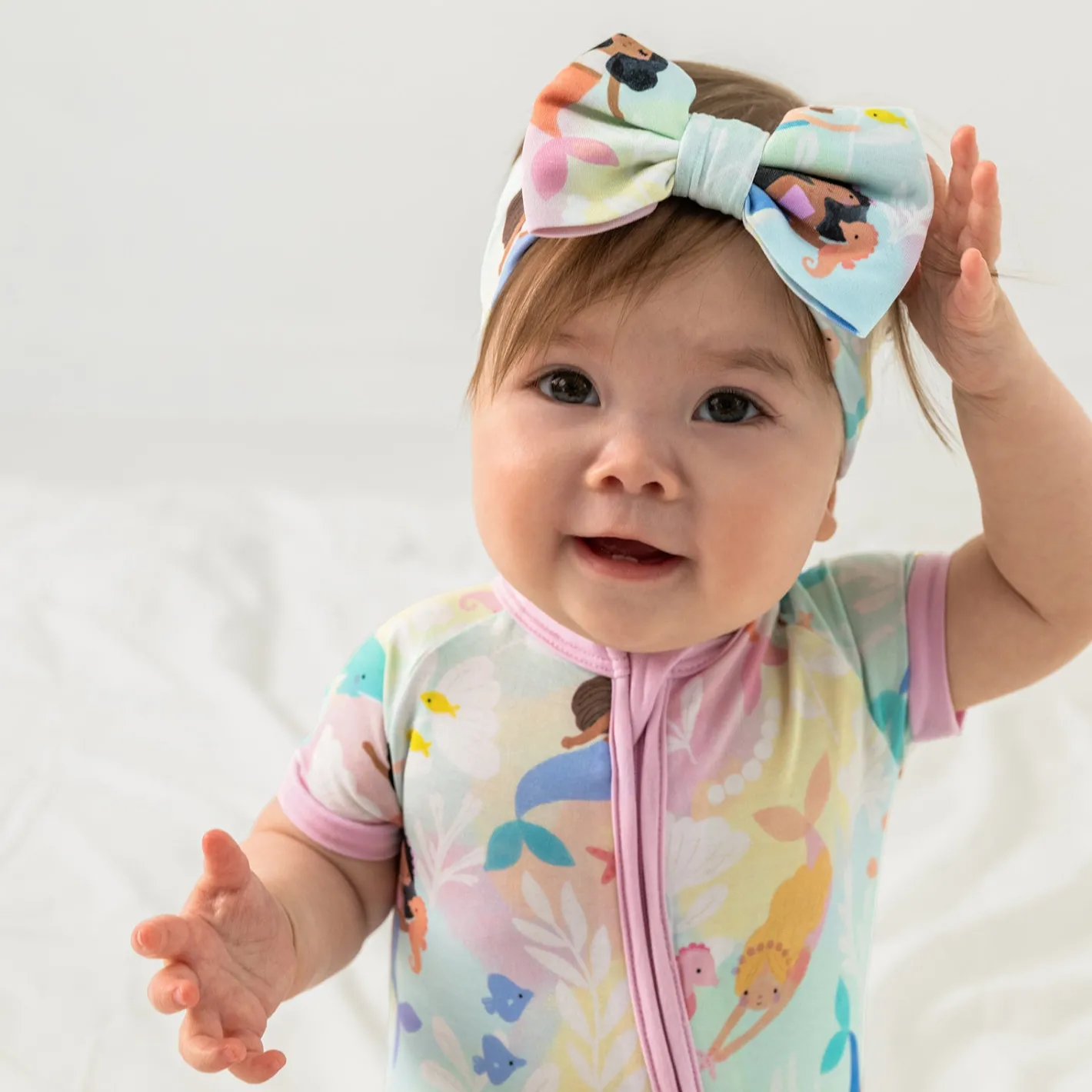 Hats & Headbands<Little Sleepies Luxe Bow Headband Mystic Mermaids
