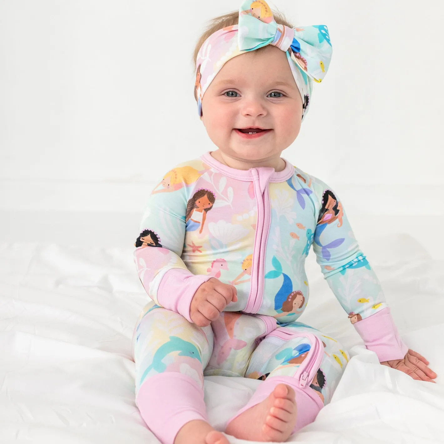 Hats & Headbands<Little Sleepies Luxe Bow Headband Mystic Mermaids