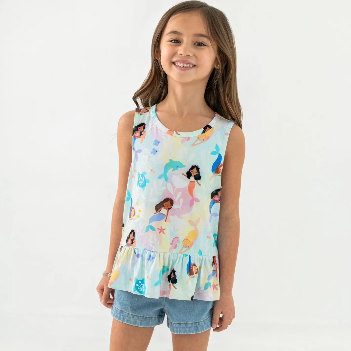 Tops & Tees|Tops & Tees<Little Sleepies Peplum Tank Mystic Mermaids