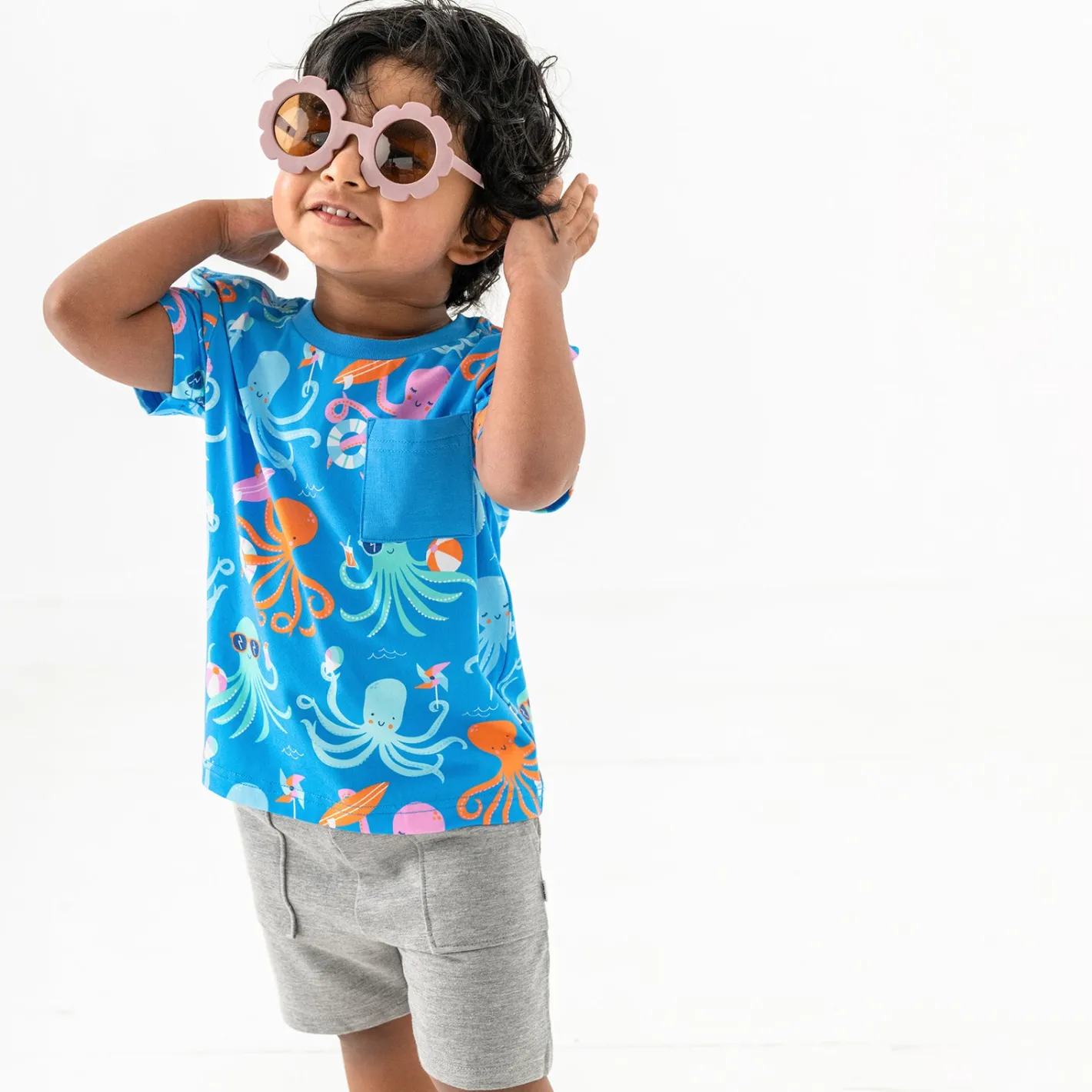 Tops & Tees|Tops & Tees<Little Sleepies Relaxed Pocket Tee Octopus Party