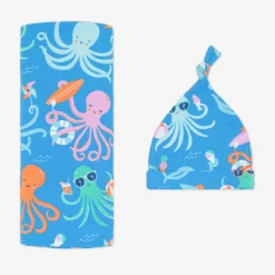 Layette|Swaddles<Little Sleepies Swaddle & Hat Set Octopus Party