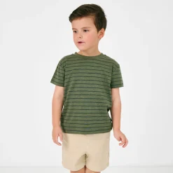 Everyday Essentials|Everyday Essentials<Little Sleepies Relaxed Tee Olive Stripes