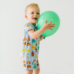 Bamboo Baby Clothes|Rompers<Little Sleepies Party Pals Pocket Shorty Romper