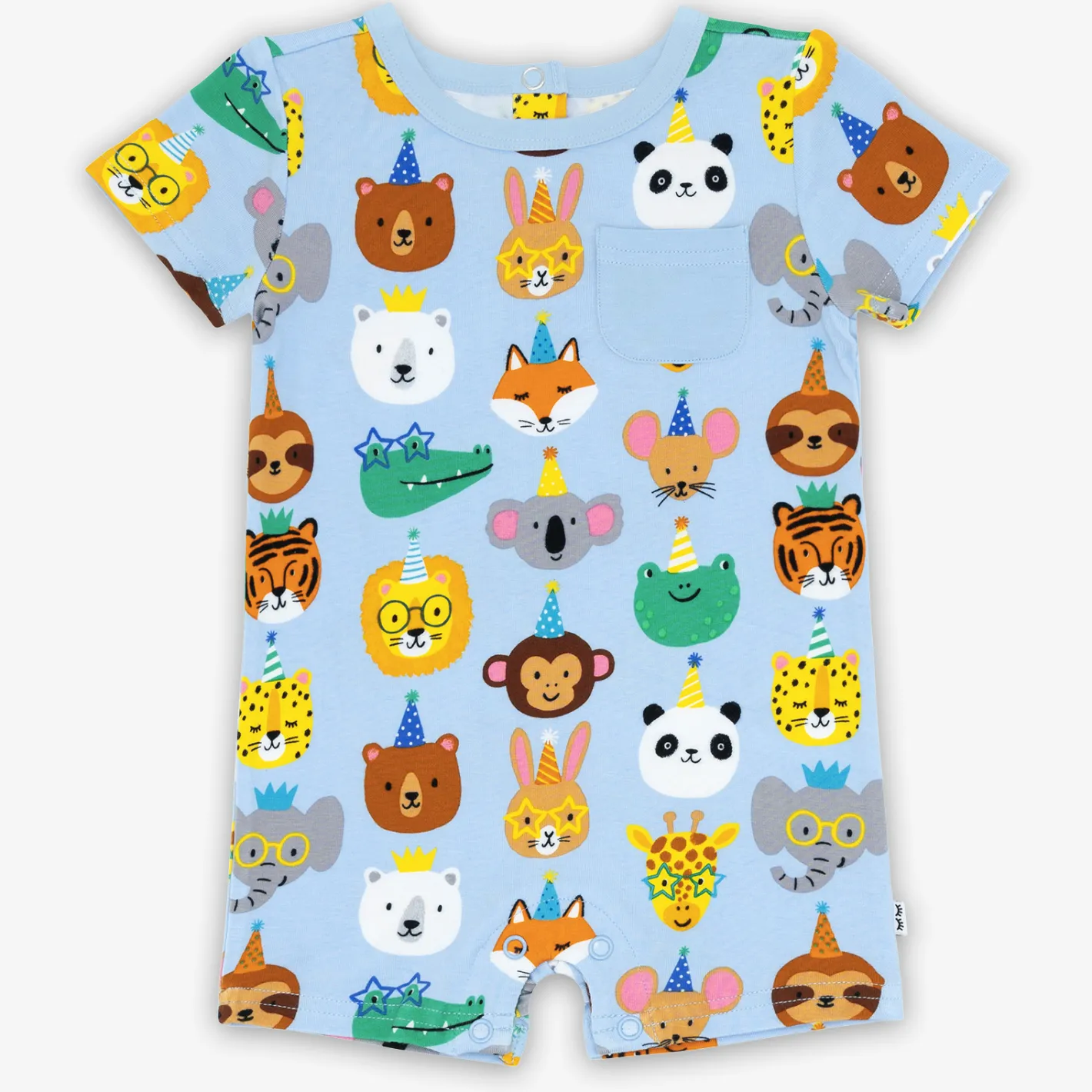 Bamboo Baby Clothes|Rompers<Little Sleepies Party Pals Pocket Shorty Romper