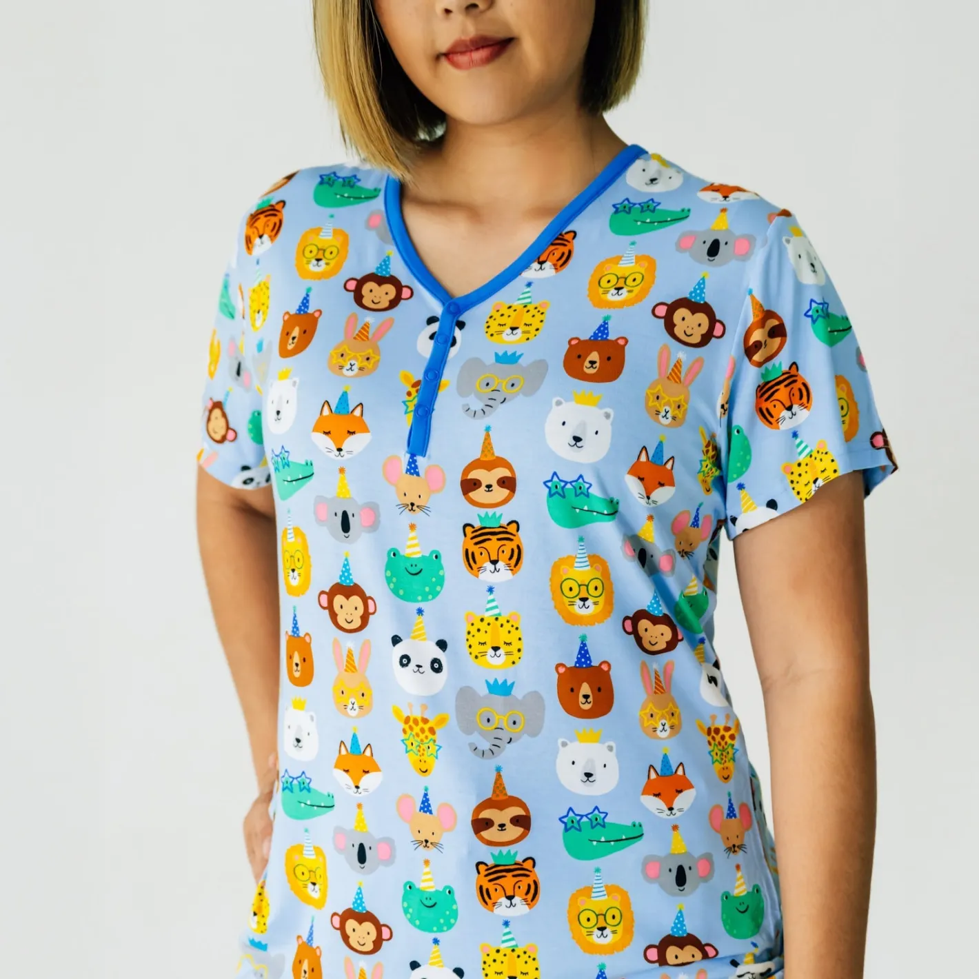 Mommy & Me|Mommy & Me<Little Sleepies Women's Short Sleeve Pajama Top Party Pals