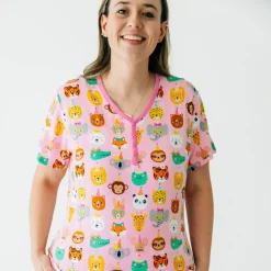 Mommy & Me|Mommy & Me<Little Sleepies Women's Short Sleeve Pajama Top Party Pals