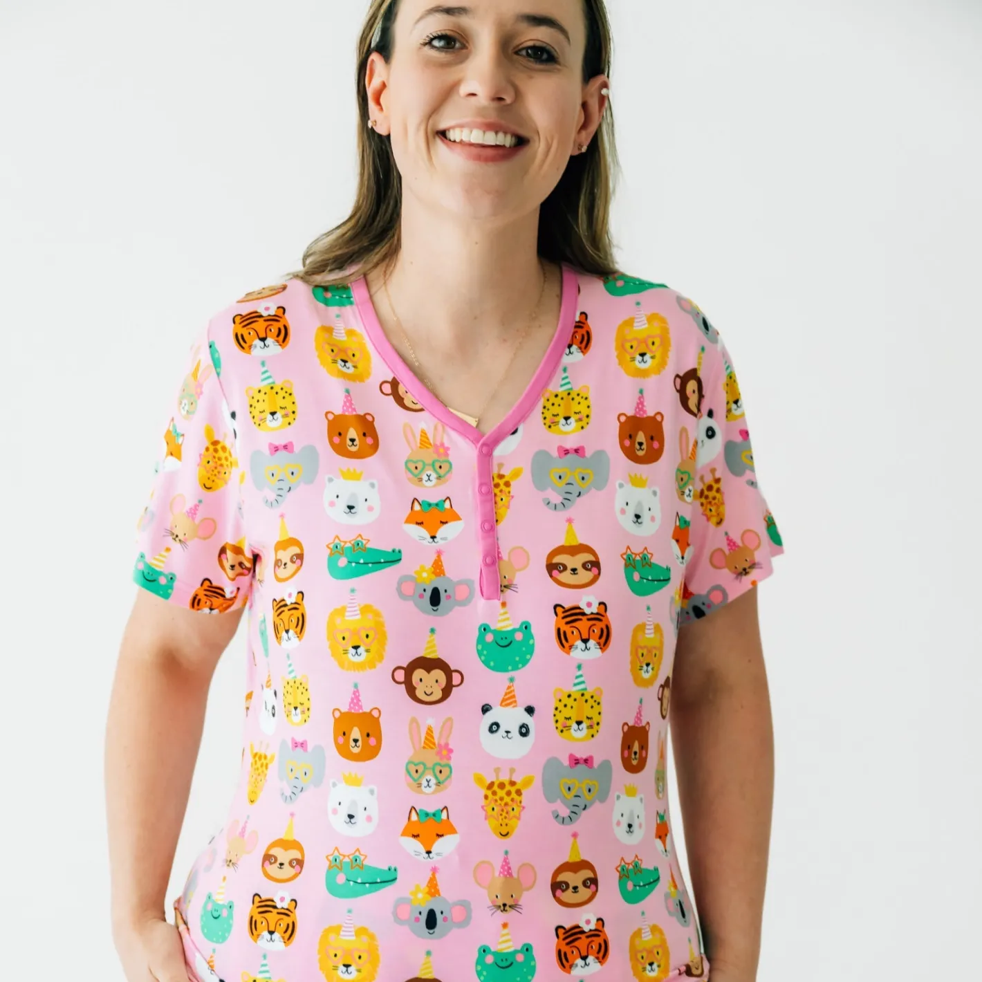 Mommy & Me|Mommy & Me<Little Sleepies Women's Short Sleeve Pajama Top Party Pals