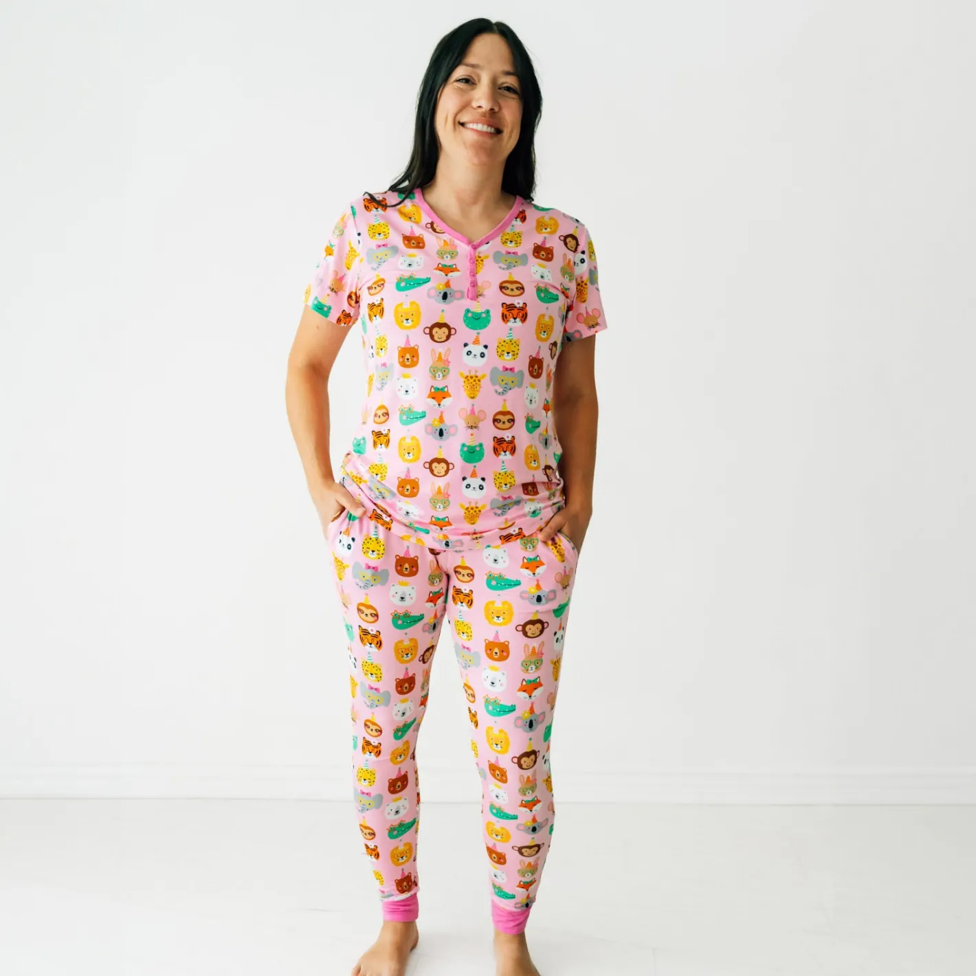 Mommy & Me|Mommy & Me<Little Sleepies Women's Short Sleeve Pajama Top Party Pals