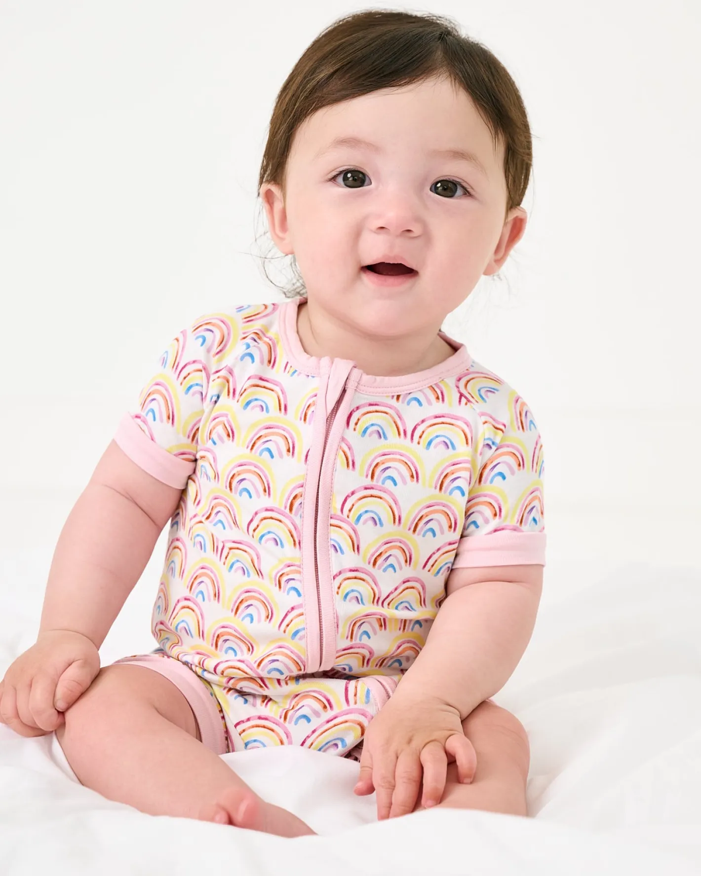 Zippies|Sibling Matching<Little Sleepies Shorty Zippy Pastel Rainbows