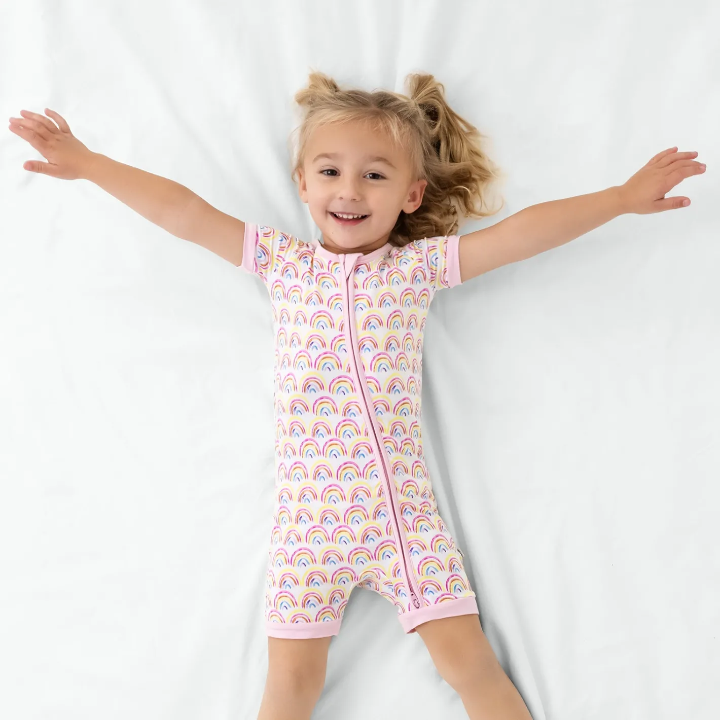 Zippies|Sibling Matching<Little Sleepies Shorty Zippy Pastel Rainbows