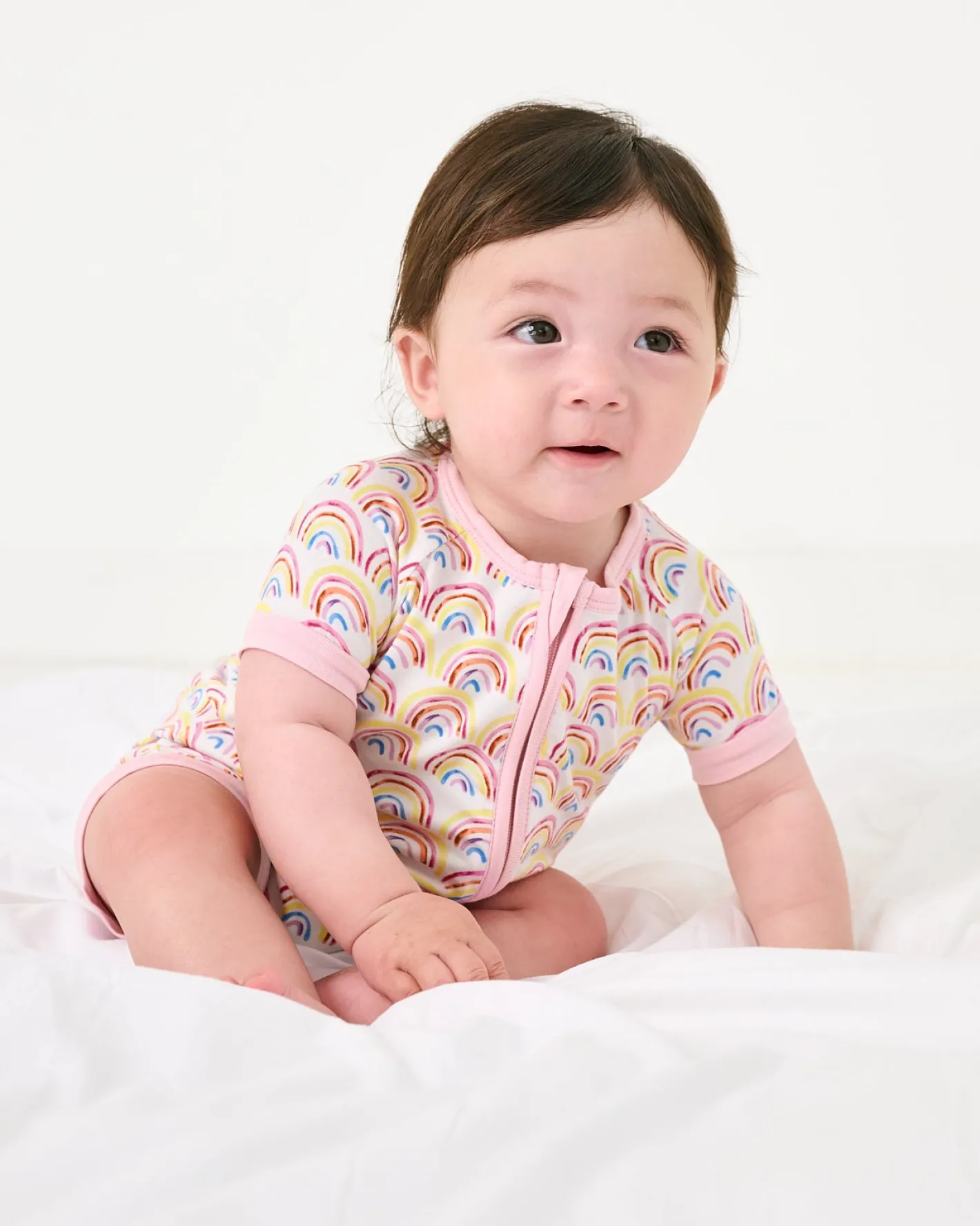 Zippies|Sibling Matching<Little Sleepies Shorty Zippy Pastel Rainbows