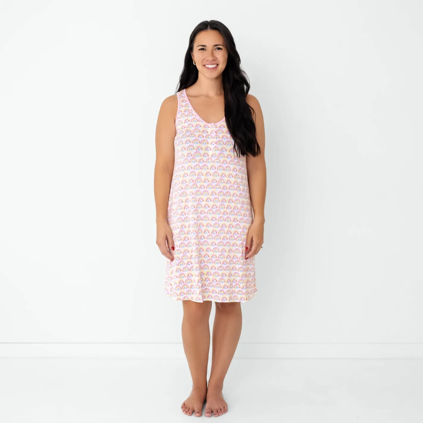 Mommy & Me|Mommy & Me<Little Sleepies Women's Sleeveless Nightgown Pastel Rainbows