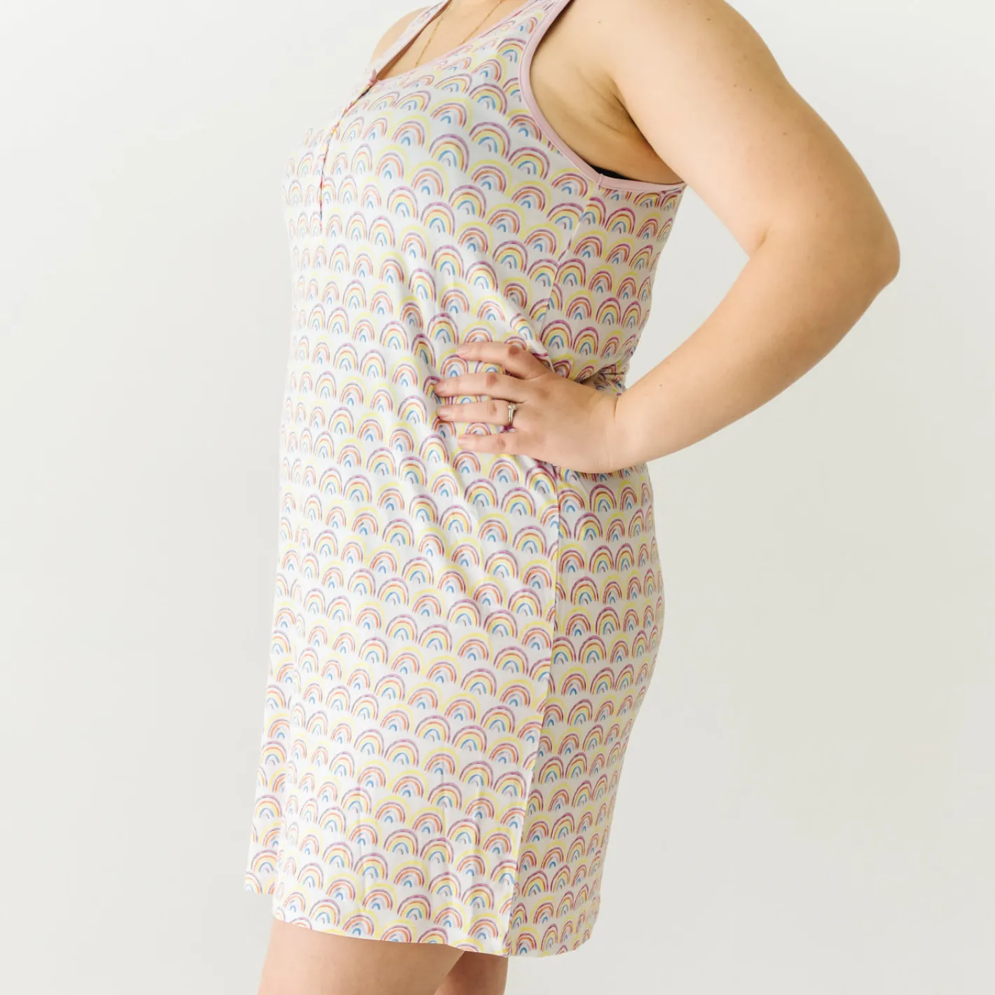 Mommy & Me|Mommy & Me<Little Sleepies Women's Sleeveless Nightgown Pastel Rainbows