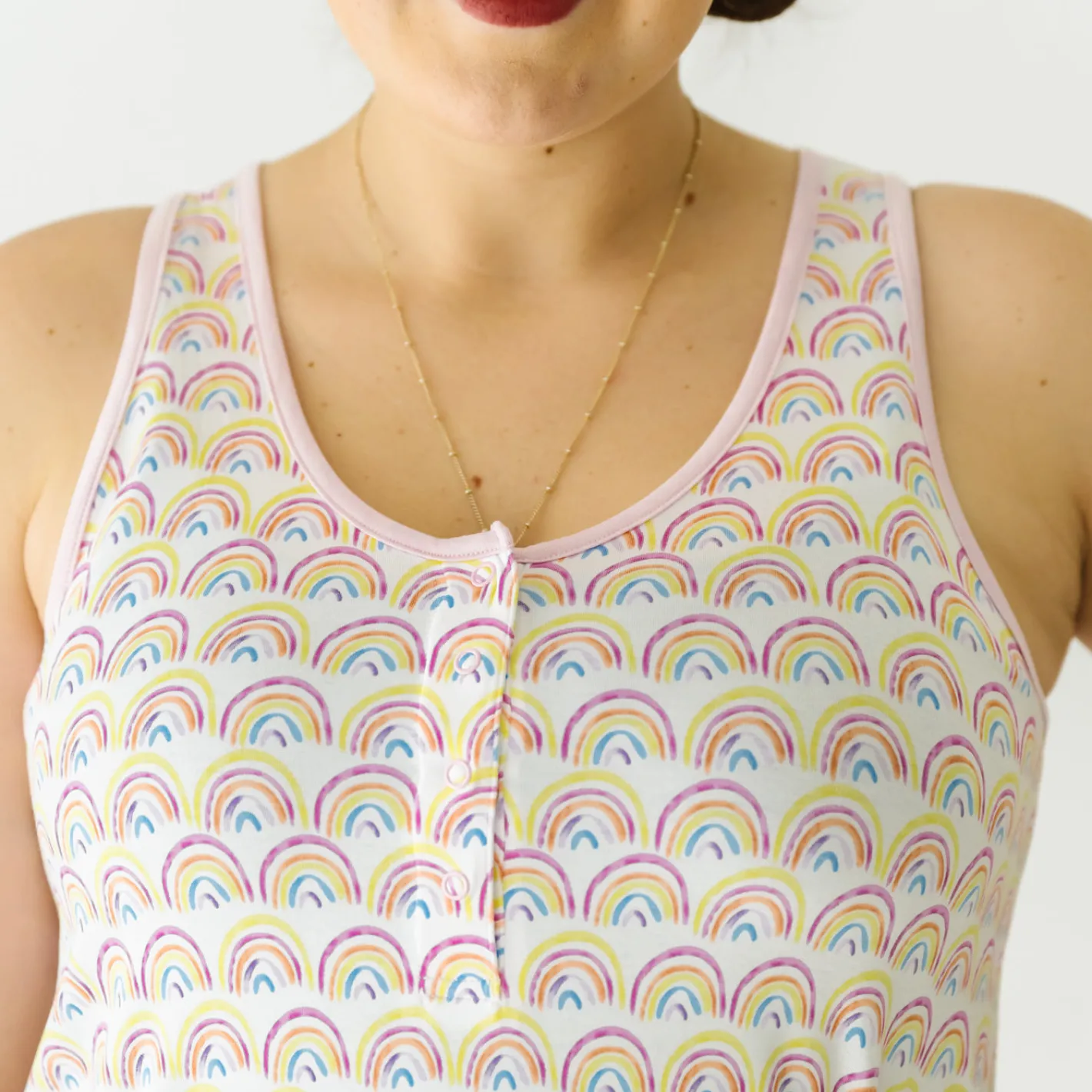 Mommy & Me|Mommy & Me<Little Sleepies Women's Sleeveless Nightgown Pastel Rainbows