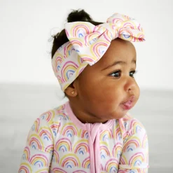 Hats & Headbands<Little Sleepies Luxe Bow Headband Pastel Rainbows