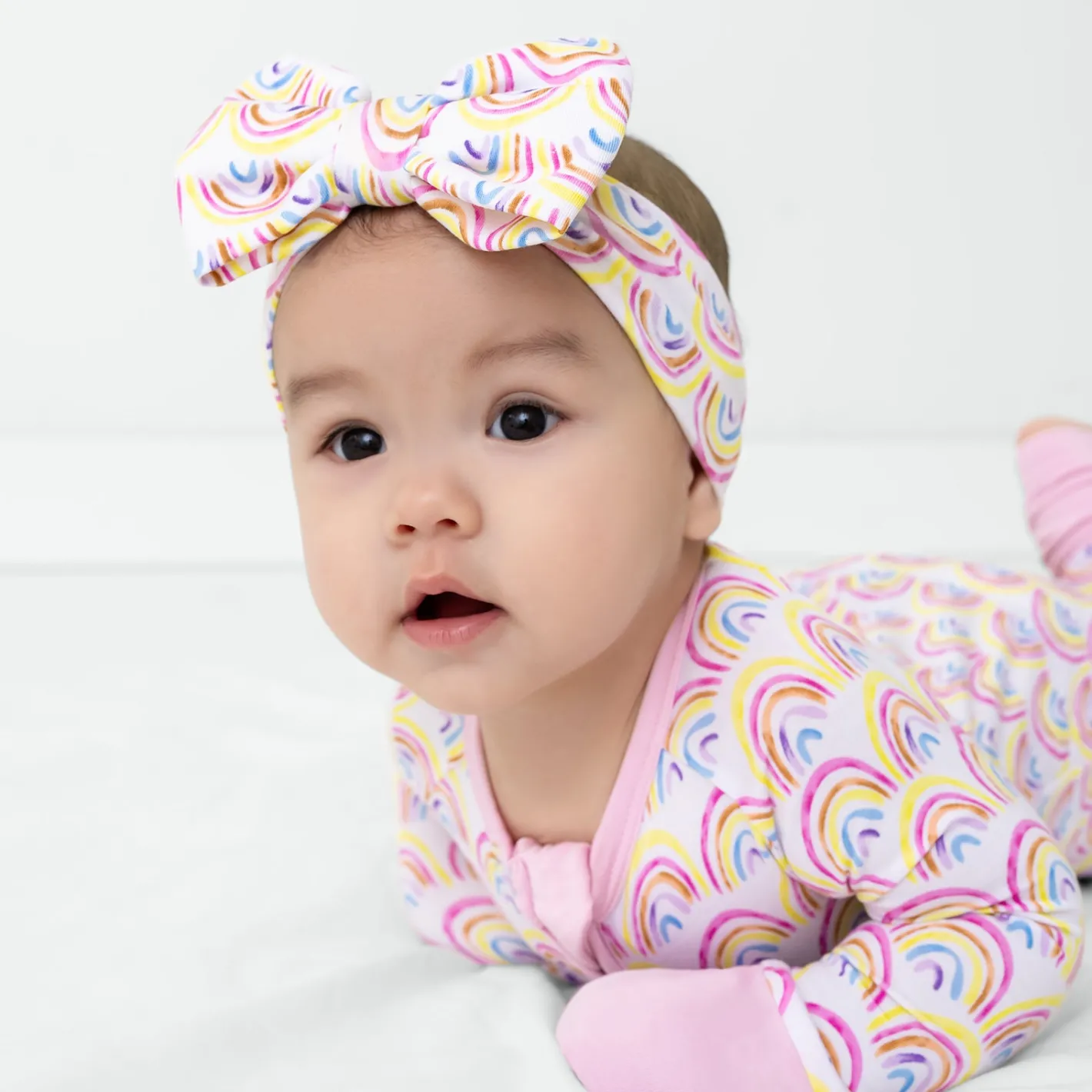 Hats & Headbands<Little Sleepies Luxe Bow Headband Pastel Rainbows