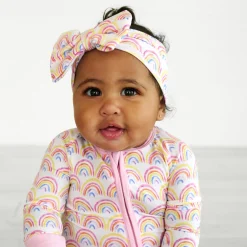 Hats & Headbands<Little Sleepies Luxe Bow Headband Pastel Rainbows