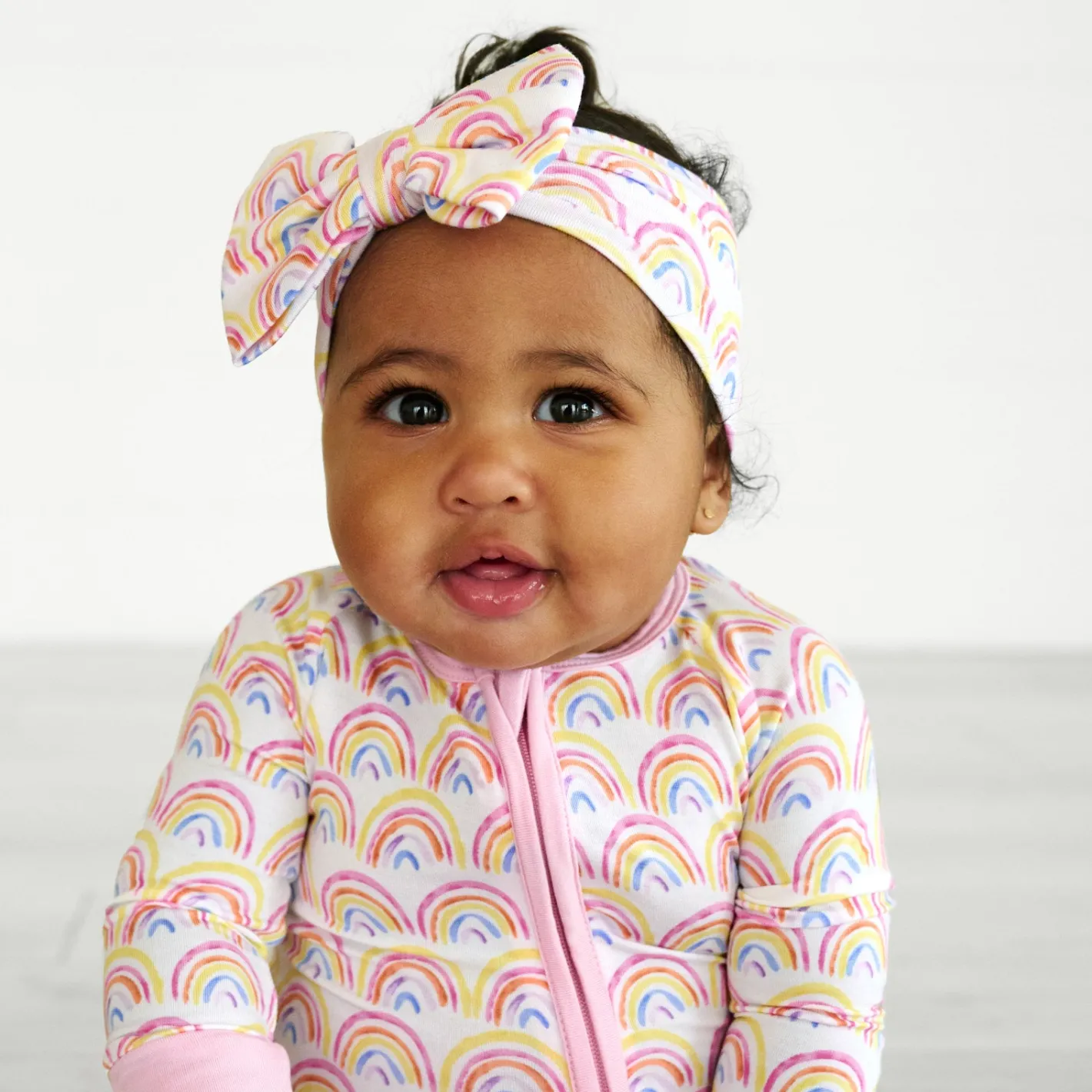 Hats & Headbands<Little Sleepies Luxe Bow Headband Pastel Rainbows