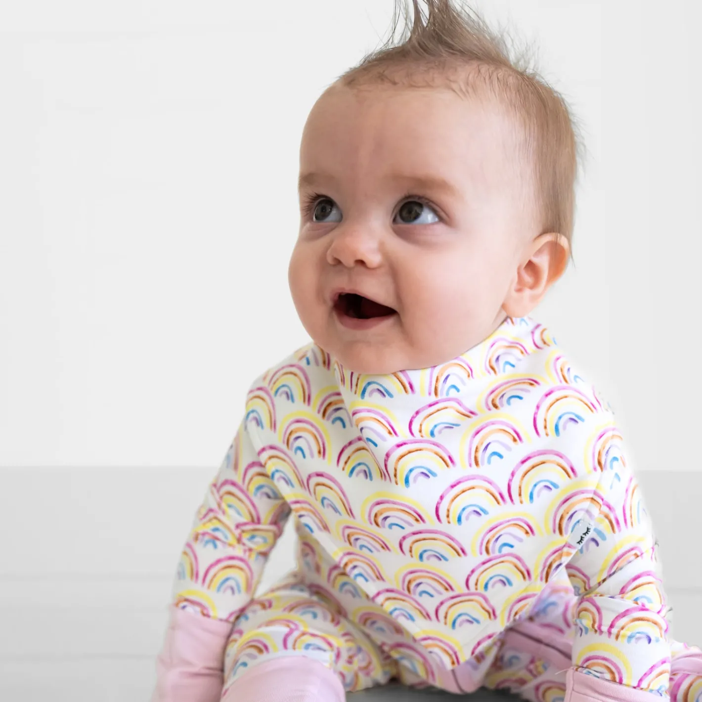 Bibs<Little Sleepies Bandana Bib Pastel Rainbows
