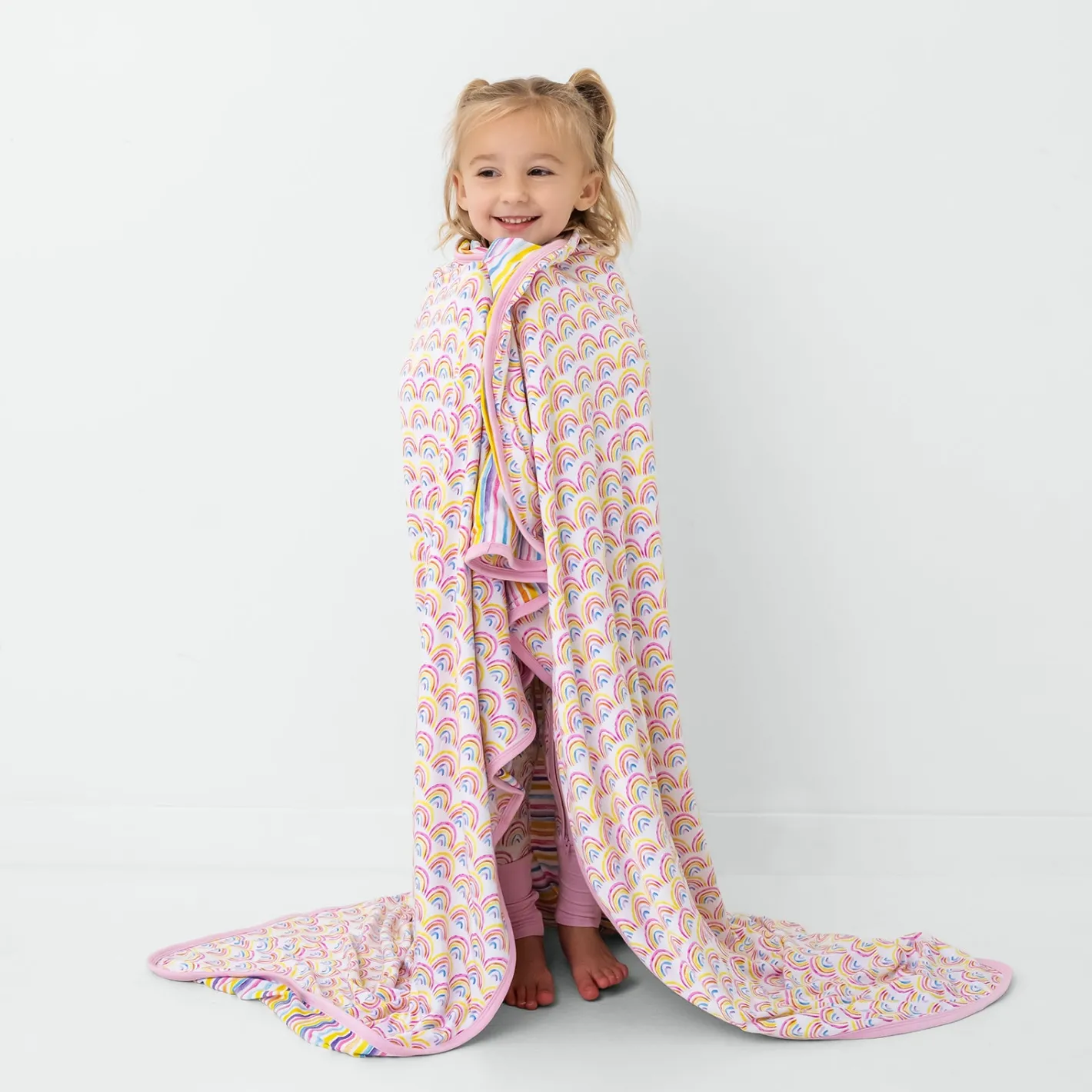Cloud Blankets|Cloud Blankets<Little Sleepies Large Cloud Blanket® Pastel Rainbows & Sunrise Stripes